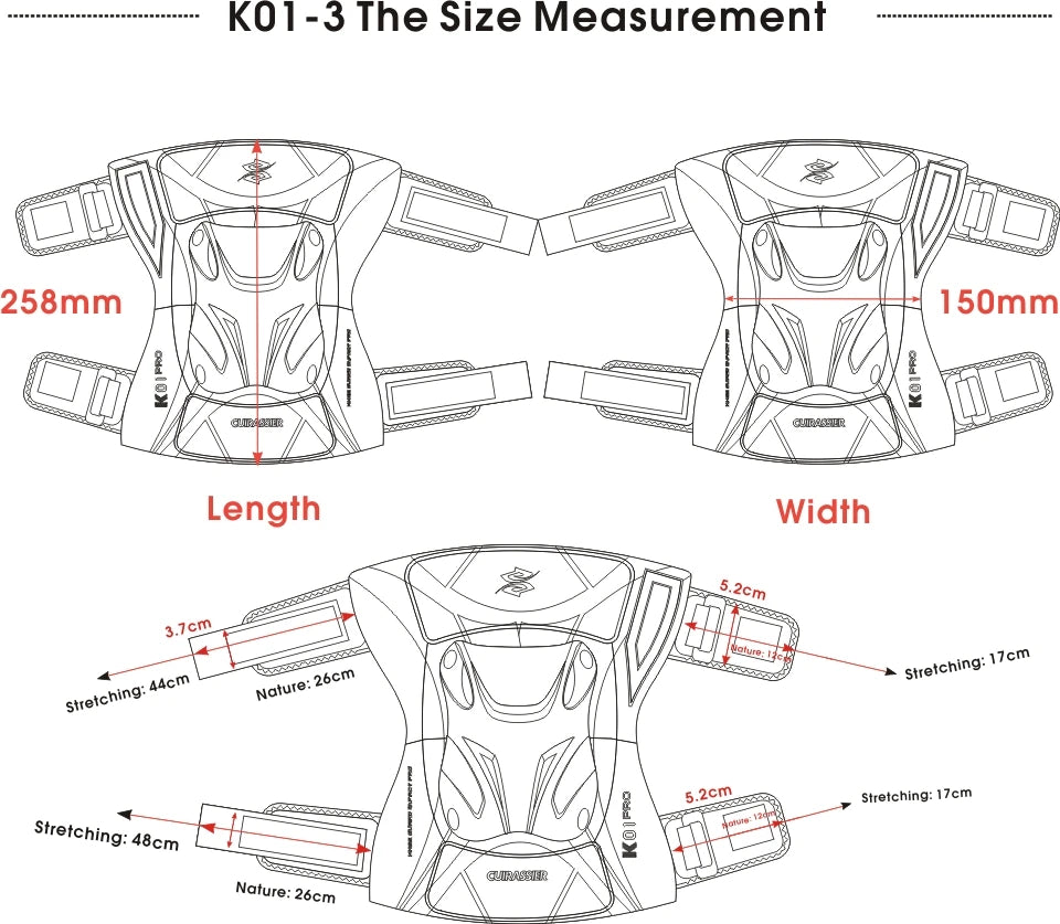 Cuirassier-Genouillères de protection pour motocross, genouillères de moto, protection MX, coussinets de course de coulée de nuit Équipement de moto avec coque renforcée et haute visibilité pour une conduite nocturne