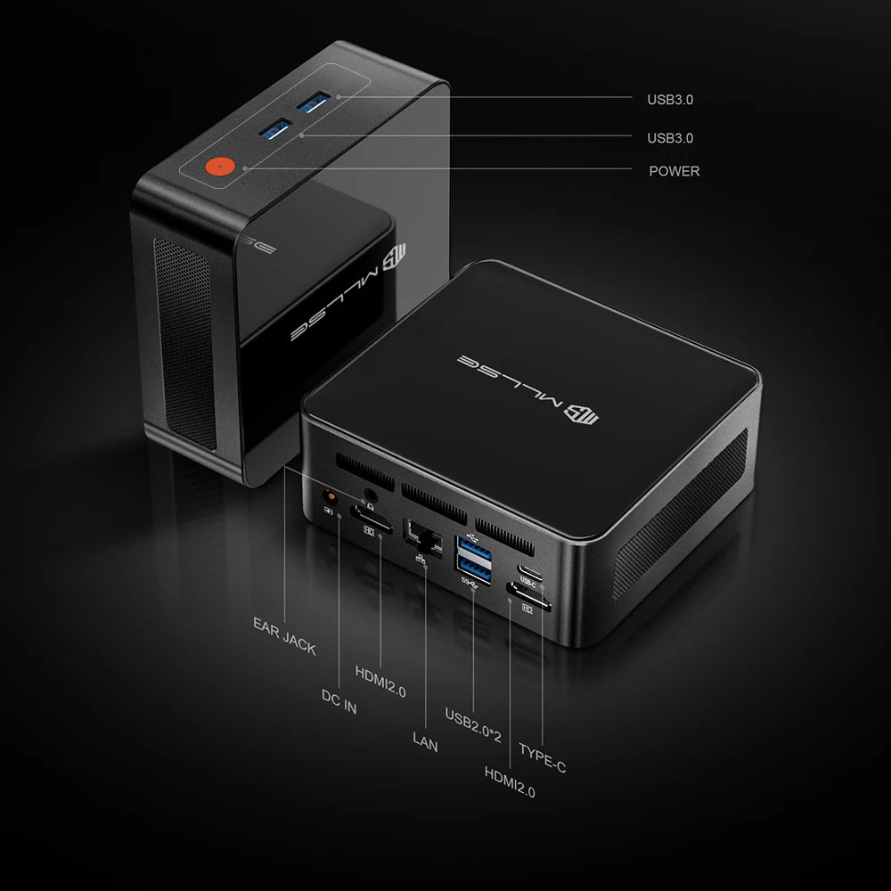 Mini PC MLLSE G1, AMD Ryzen5 5500U, DDR4 16 Go de RAM, SSD 512 Go, WiFi5, BT4.2, Windows 11 Pro, ordinateur de bureau miniature pour le jeu et le travail