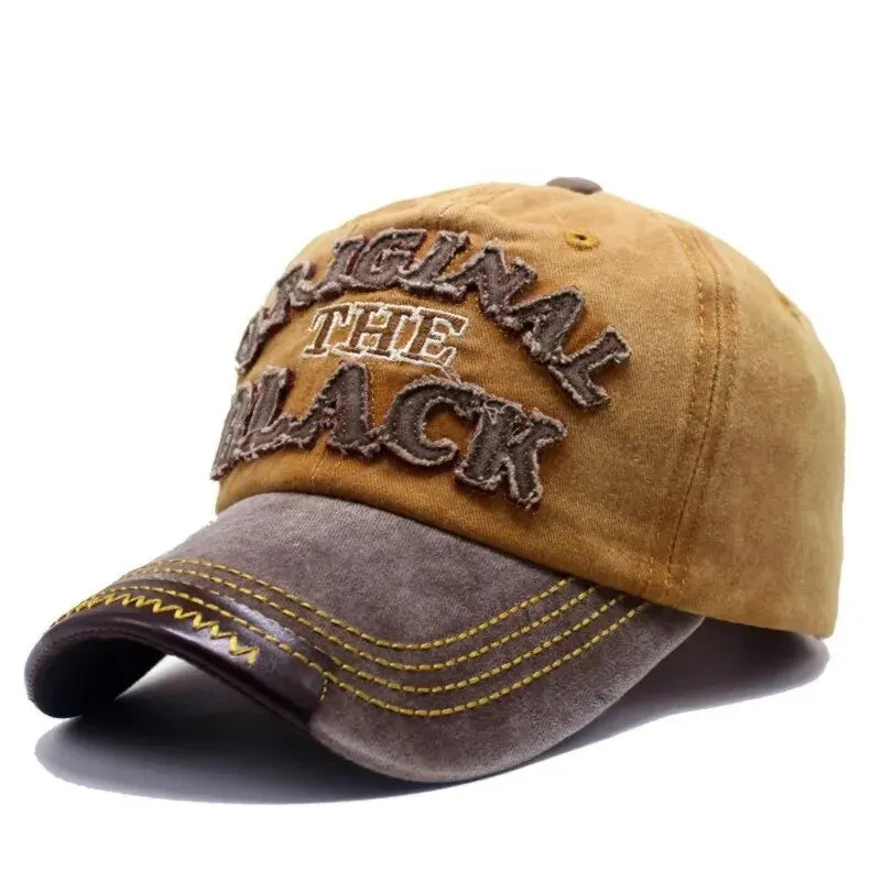 Casquette de Baseball Vintage unisexe, chapeaux en coton délavé pour hommes et femmes, casquette décontractée avec lettres noires brodées, casquette de sport de plein air