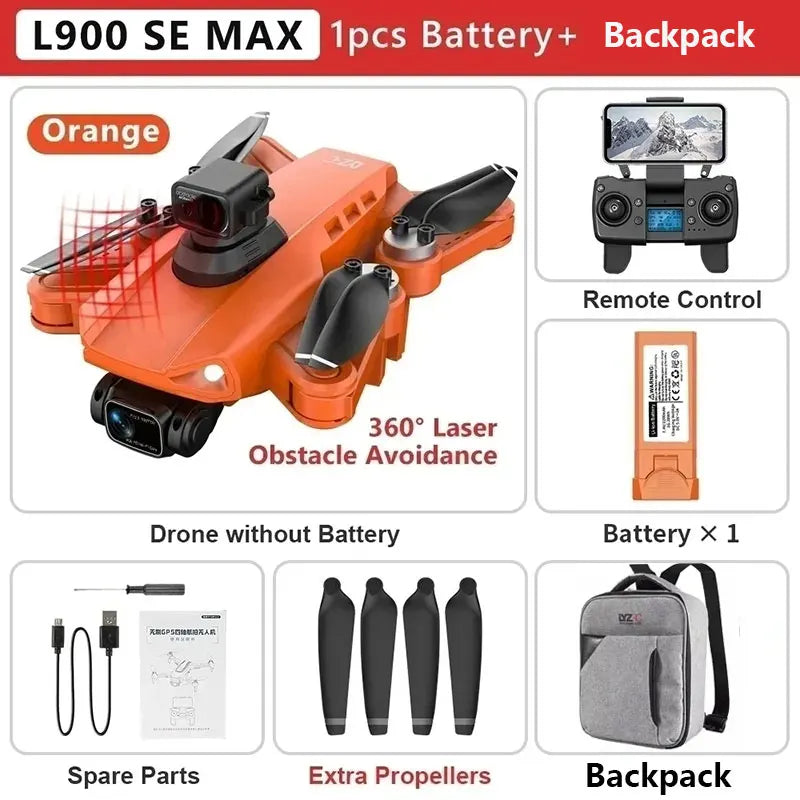 L900 Pro SE MAX 4K GPS Drone, Professional HD 5G WIFI 360° Dual Camera Brushless Motor Obstacle Avoidance RC FPV Quadcopter Drone