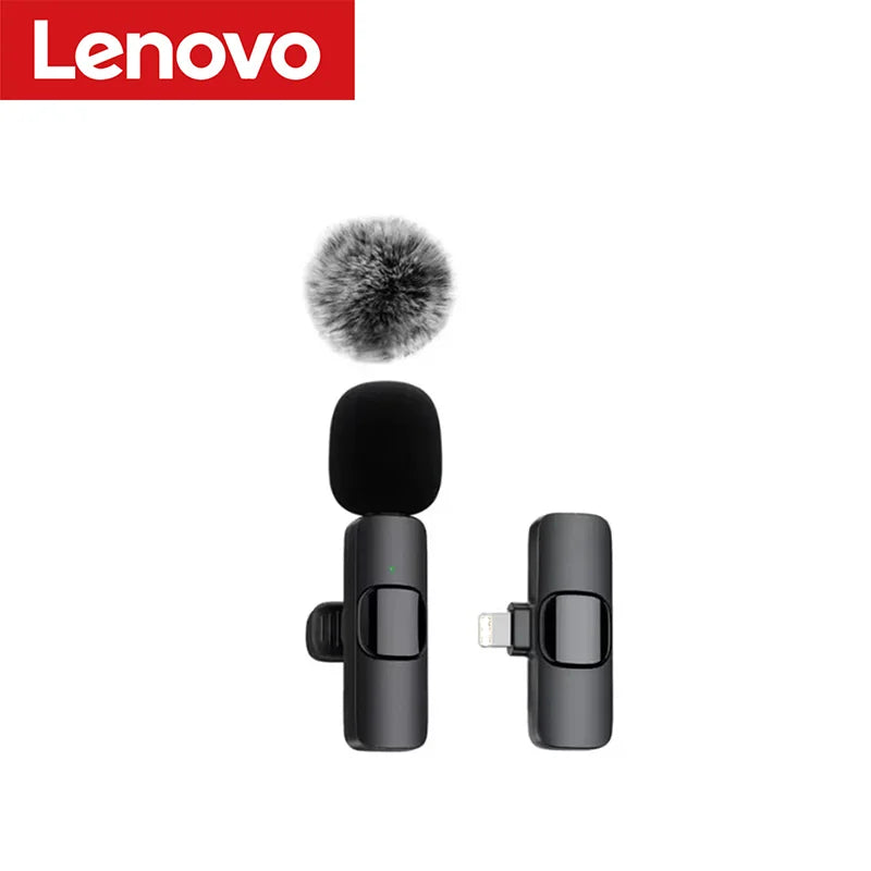 Micrófono Lavalier Inalámbrico Portátil Lenovo Mini para Transmisiones en Vivo, Videojuegos, Grabación de Audio y Video, iPhone, Android