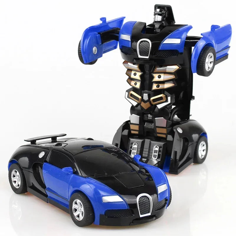 Robot à déformation automatique des collisions en un clic, cadeau pour garçon, voiture jouet double forme, modèle interactif pour père et fils