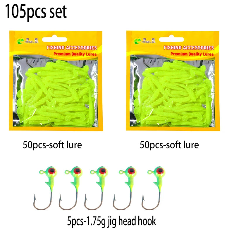 Leurre souple en silicone 4,5 cm avec queue en T — nageur, pêche carpe, black-bass, brochet