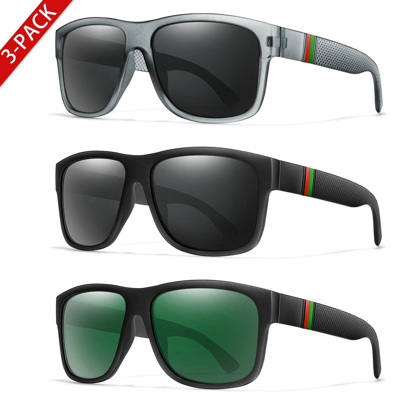 Lunettes de soleil polarisées carrées pour hommes, marque classique, pour la pêche, la conduite en plein air, le cyclisme, la course, Vintage, grand cadre, UV400