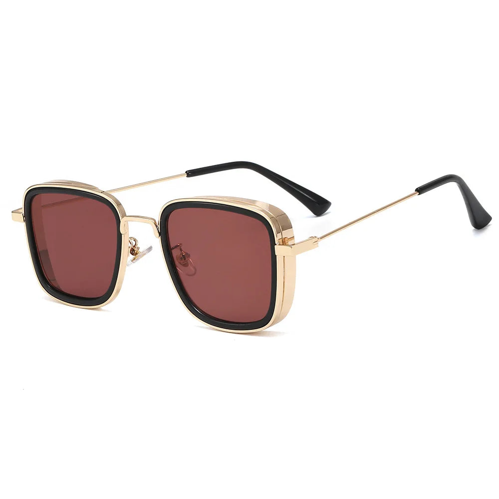 Lunettes de soleil Steampunk vintage pour hommes 2025 — rétro, métal, carré, femmes