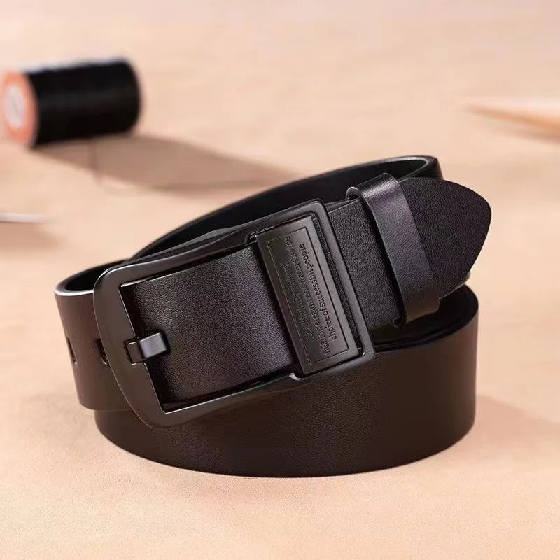 Ceinture Cuir de Vachette Homme — Broche Alliage Métallique Jeans Affaires
