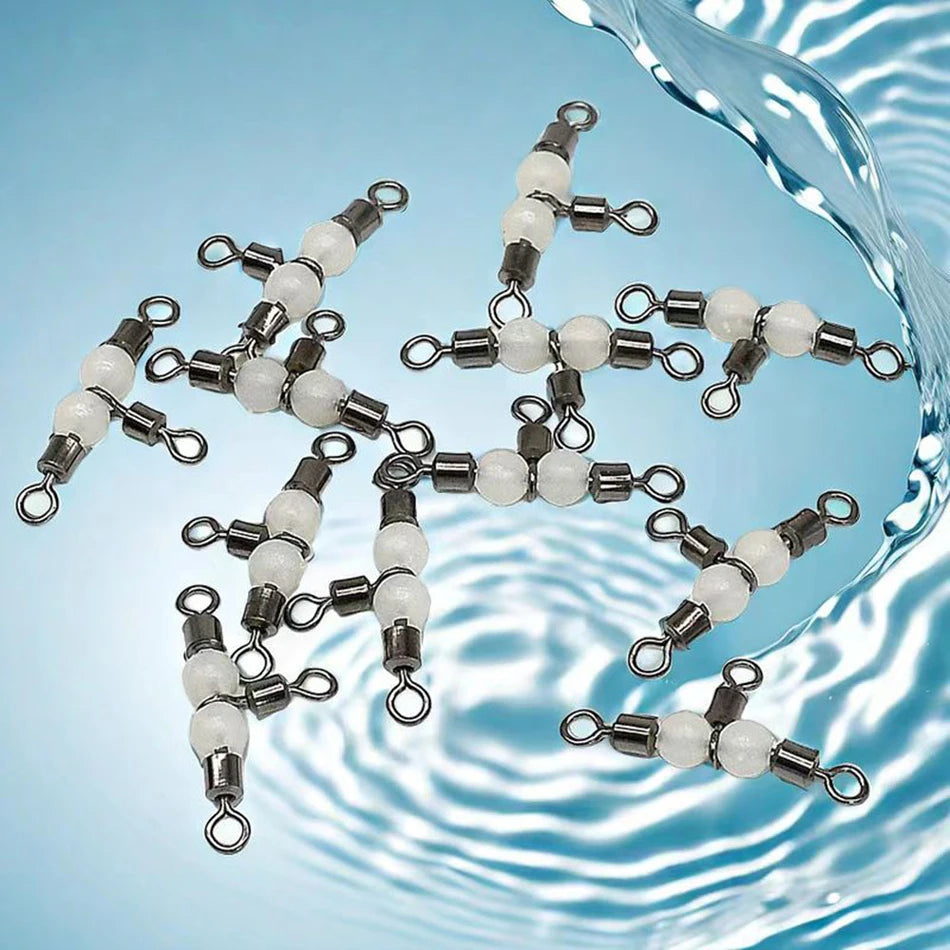 MNFT-Connecteur de pêche à 3 voies en acier inoxydable, 25 pièces, perles Shoes attirent le poisson