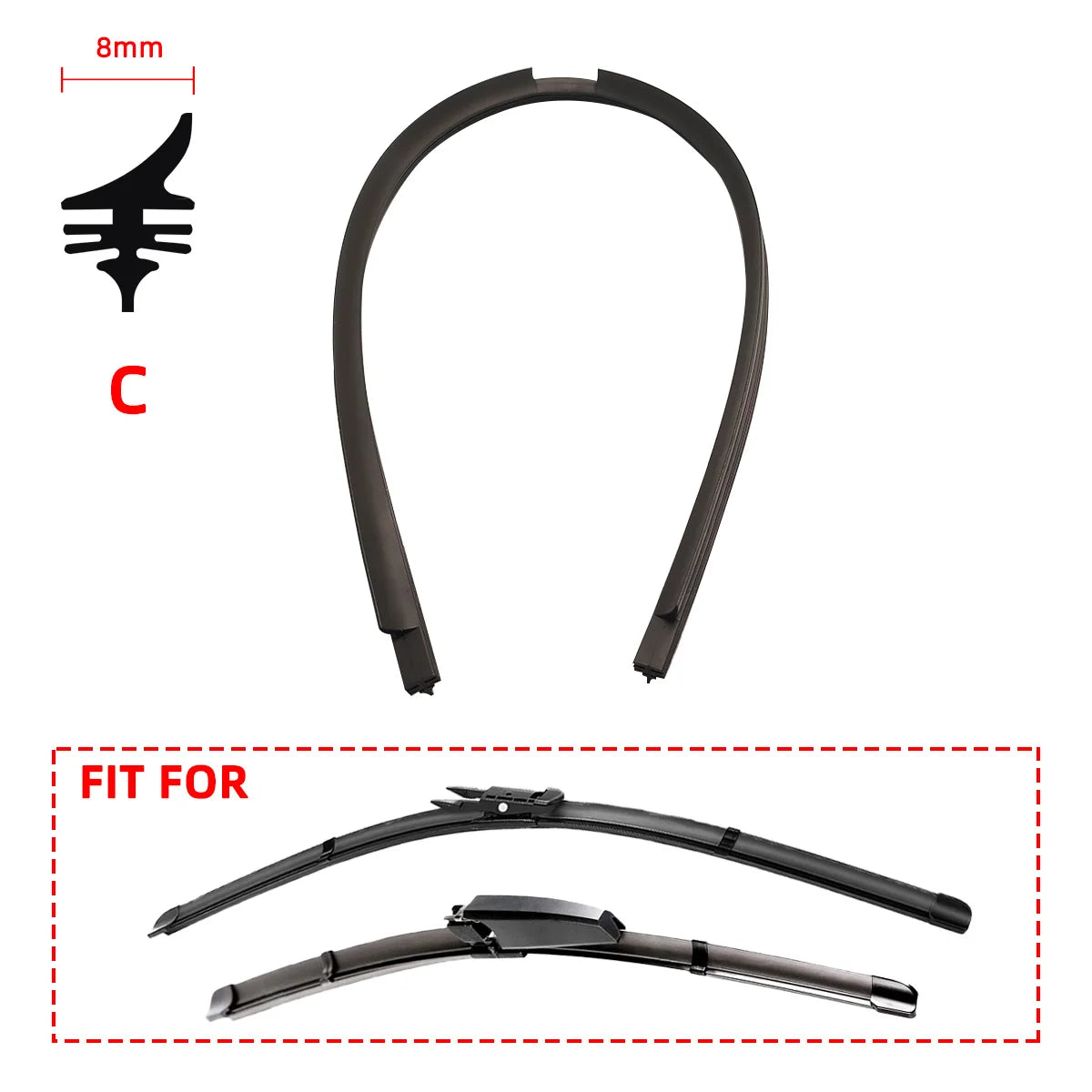 Recambios de limpiaparabrisas para coche, todas las estaciones, tiras de goma natural, piezas de repuesto, todos los tipos adecuados para 14 a 32 pulgadas