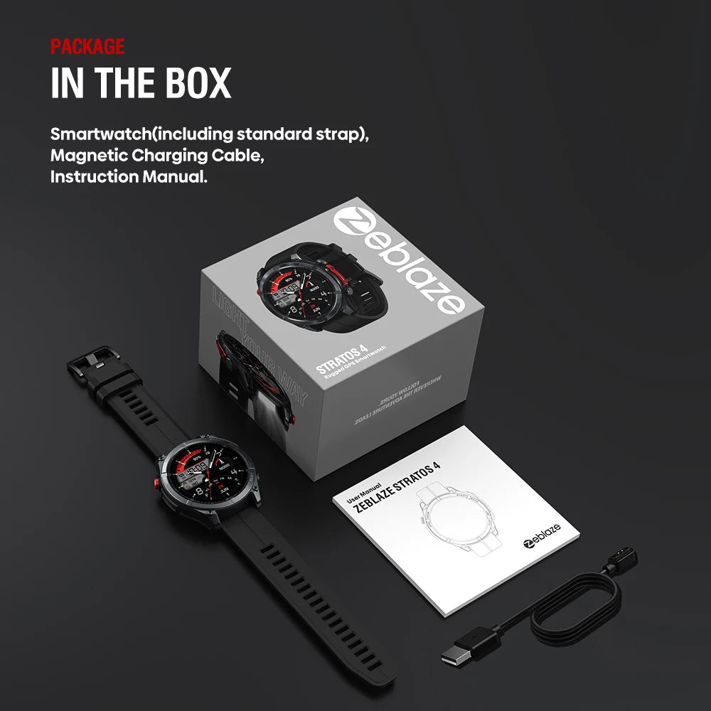 Smartwatch GPS 1,43" AMOLED — boussole, altimètre barométrique, lampe de poche, appel vocal, 2025