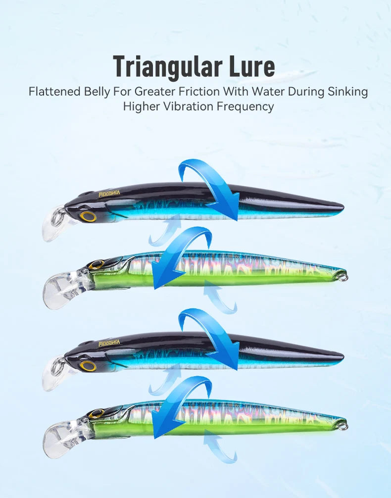 Kingdom Kingart coulant méné leurres de pêche 6g 9g 14g 18.6g Jerkbaits   Wobblers d'action réaliste, appâts durs silencieux, bar de mer