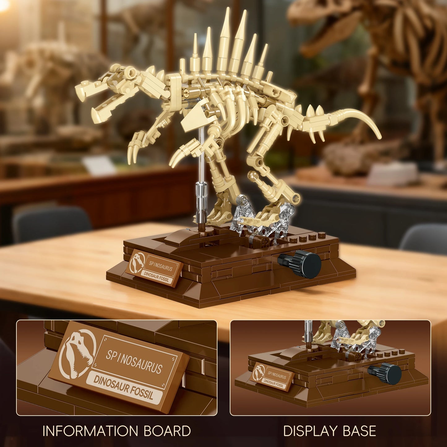 Nouveaux modèles de squelettes de dinosaures MOC 2026 : T-Rex, Tricératops, Mosasaure, Pterosaure, kit de construction de fossiles, cadeau pour les garçons et les collectionneurs