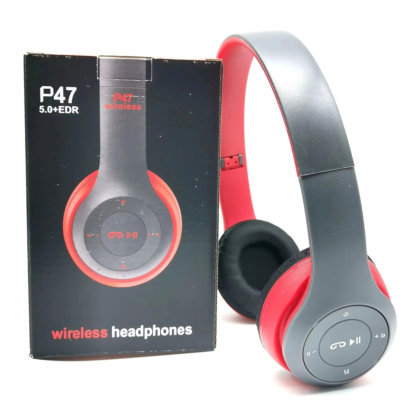 P47 Bluetooth 5.0 Wireless Headphones, Foldable Headset with Mic, USB Adapter, for iPhone Gaming
