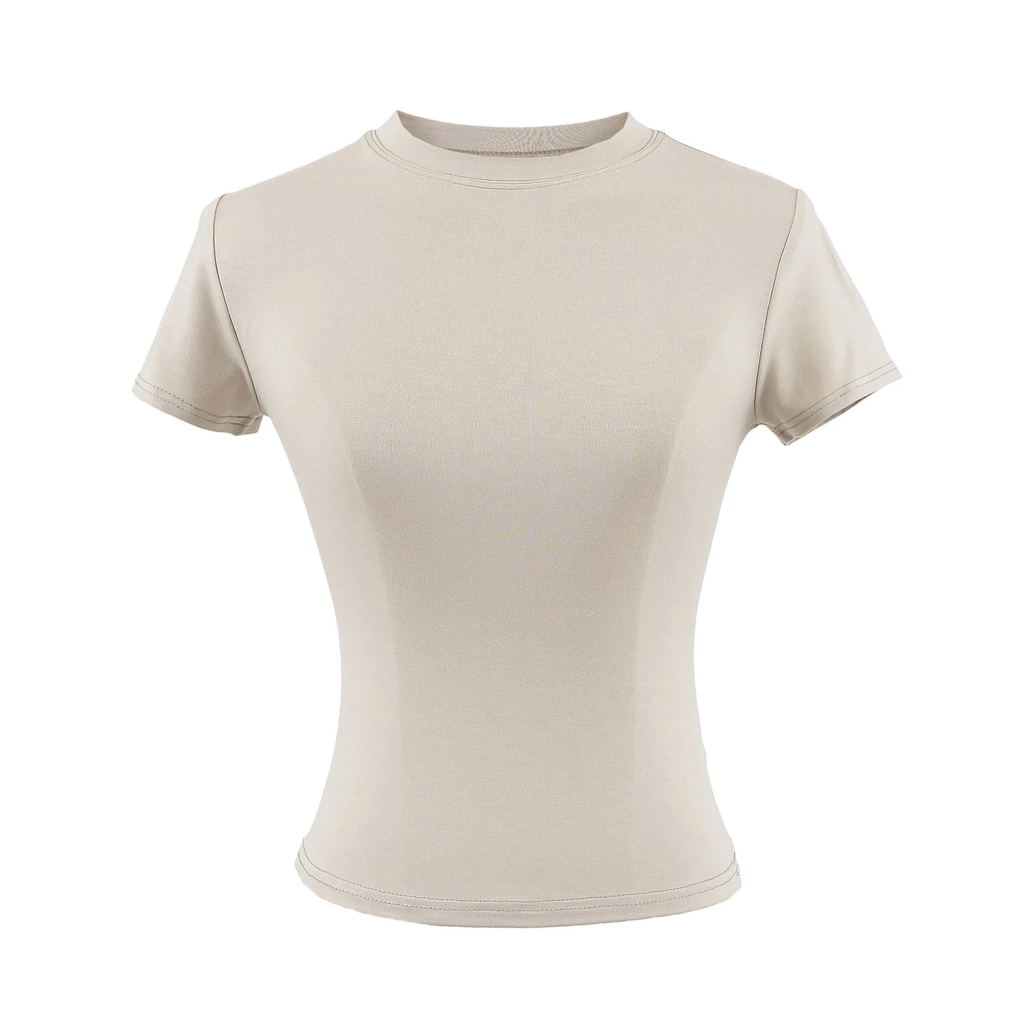 Camiseta de manga corta para mujer, casual, de alta calidad, sexy, ajustada, a la moda, de color liso, ropa y2k, 2024