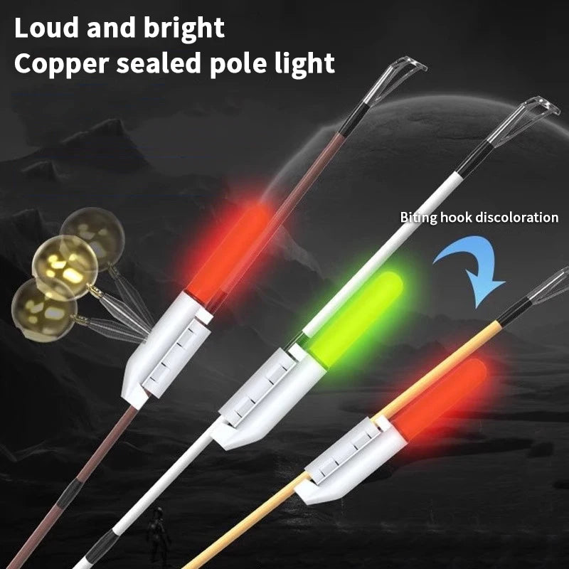 Bâton Lumineux Rechargeable USB avec Cloche & Flotteur — Alarme Morsure Pêche