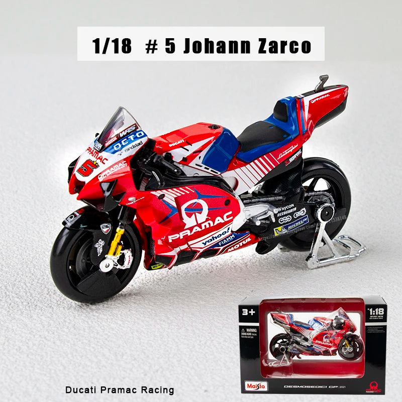 Maisto 1:18 2024 Equipo Ducati Lenovo # 1 Bagnaia Piloto Campeón Moto GP Carrera Aleación Fundida Modelo de Motocicleta Colección Regalo Juguete