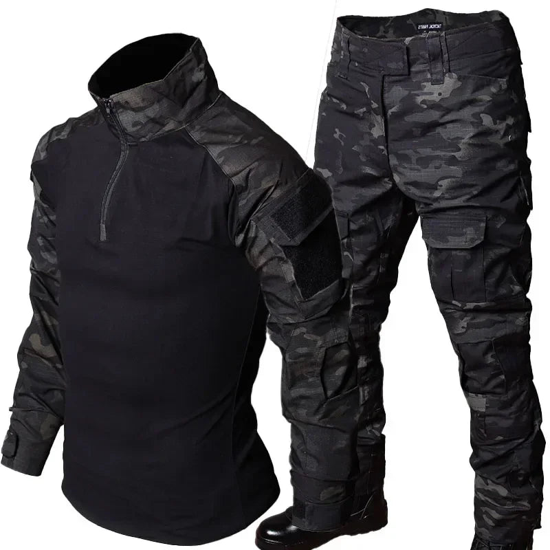 Tenues de sport tactiques d'extérieur, uniformes d'entraînement, ensembles de chasse camouflage, chemises et pantalons de randonnée pour hommes