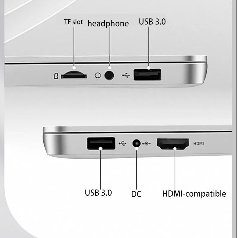 GMOLO portátil de 14 pulgadas Windows 10, 6 GB de RAM, 64 GB + 128 GB/256 GB SSD, USB 3.0, WiFi, Bluetooth, cámara delgada, Ultrabook barato, Netbook