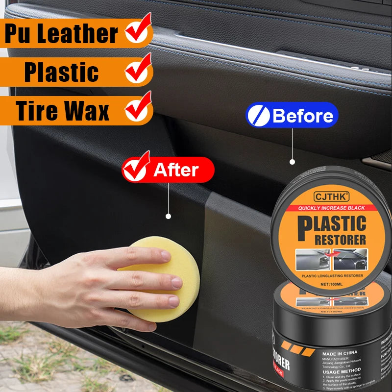 Car Plastic Restorer Back to Black Glossy Auto Interior Leather and Panel Renovation Wax Coating Agent Auto Varnish and Repair Coating
