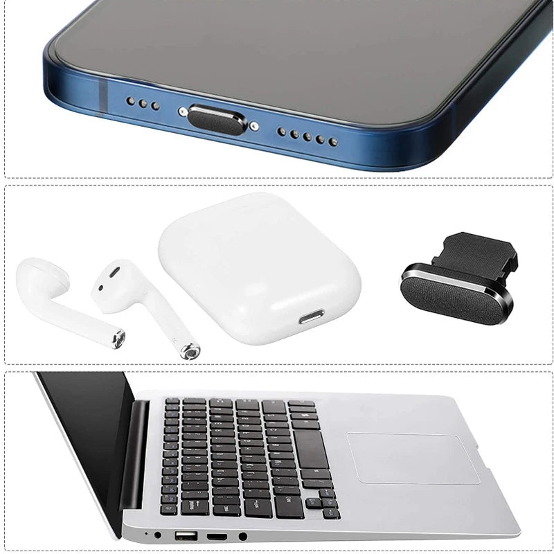 Kit de limpieza antipolvo para puerto de carga de teléfono móvil, para iPhone 15 14 13 Pro Max, cepillo de limpieza antipolvo para teclado de ordenador