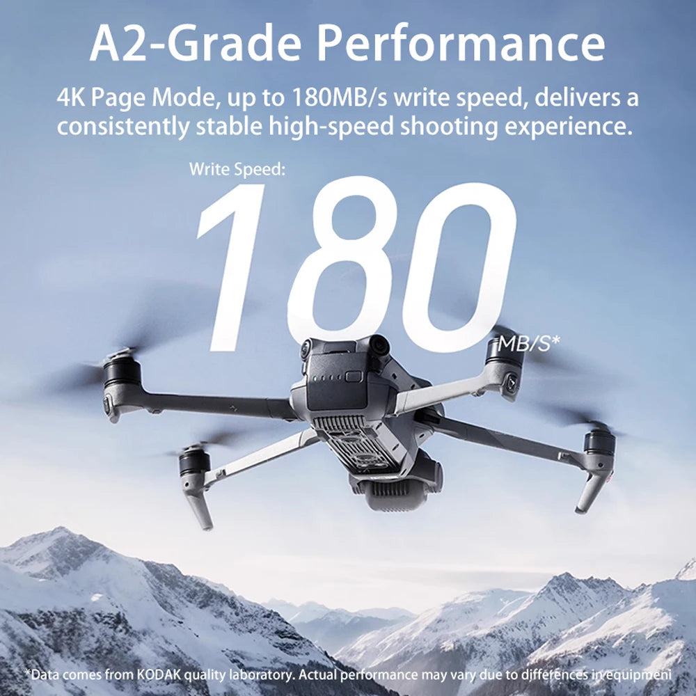 Carte Micro SD A2 haute vitesse jusqu'à 200 Mo/s — compatible drones et caméras