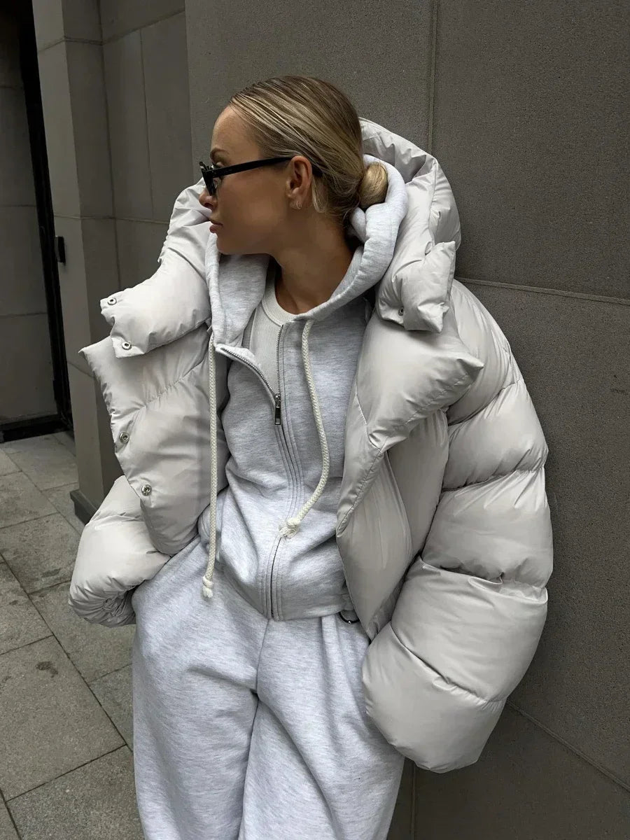 Doudoune femme hiver Parka ample — coton matelassé, style vintage, vêtements d'extérieur, bureau
