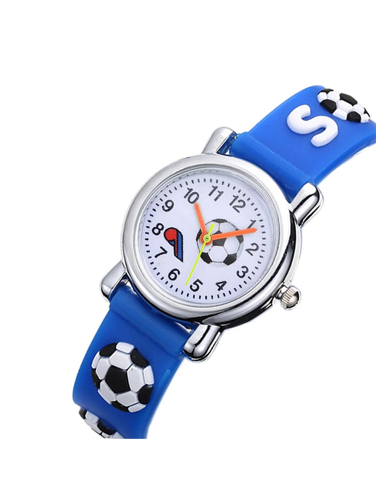 Relojes de fútbol de silicona para niños, diseño único, reloj de pulsera de cuarzo para niños, regalo de cumpleaños