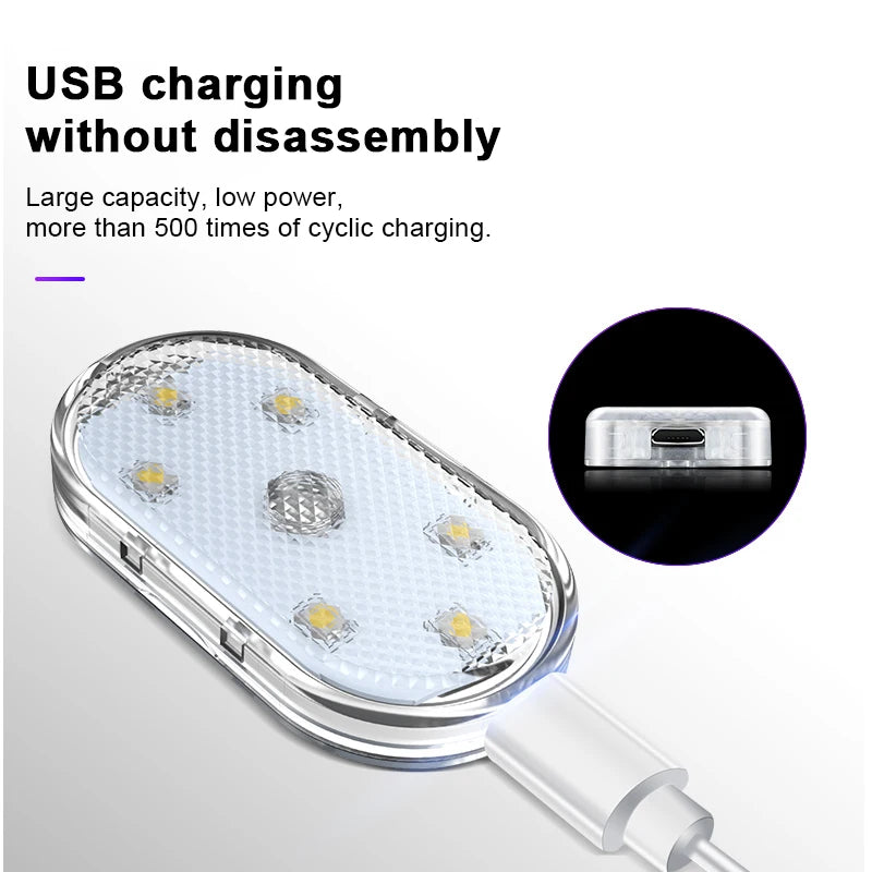 BLALION-Luces táctiles LED inalámbricas para coche, iluminación interior magnética, plafón de techo, lámpara de lectura, lámpara de puerta automática, carga por USB, 5V