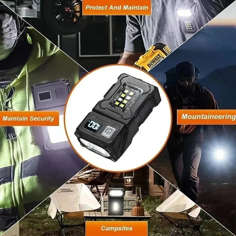 Lampe de travail tactique portable, outil EDC, mini lampe torche LED, outil de camping et de randonnée en plein air, lampe torche molle, rechargeable par USB