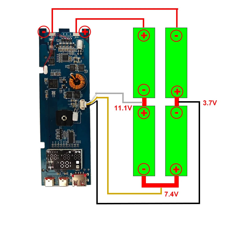 Boîtier de chargeur de batterie DIY PD 100W à charge rapide pour 4 batteries polymère 21700 20000mA, boîte de banque d'alimentation pour Macbook, soudure nécessaire