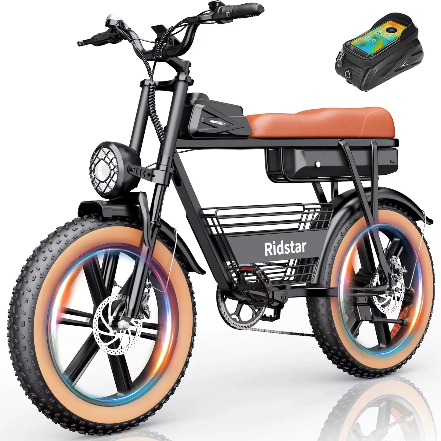 Batería eléctrica de litio de 1000W 48V20AH, moto eléctrica todoterreno, neumático gordo 20*4.0 con caja de almacenamiento, bicicleta eléctrica
