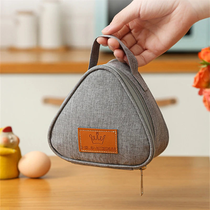 Mini sac isolant triangulaire en aluminium, refroidisseur thermique, fourre-tout pour étudiant, sac boule de riz, boîte à déjeuner, sacs de transport pour déjeuner Bento