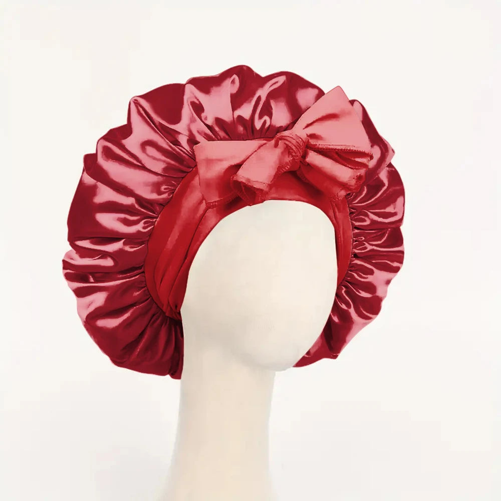 Bonnet réglable en satin pour hommes et femmes — dormir, cheveux, bande lourde