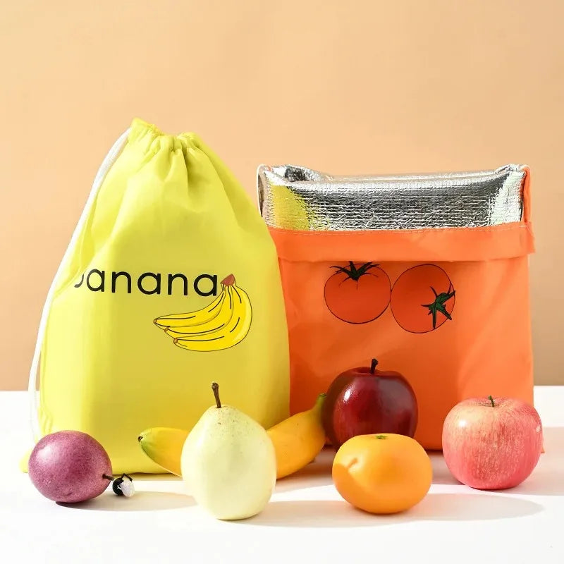 ‌ "Bouche de conservation isotherme – Organisateur de rangement réutilisable pour bananes, laitues et légumes (fermeture à cordon)"