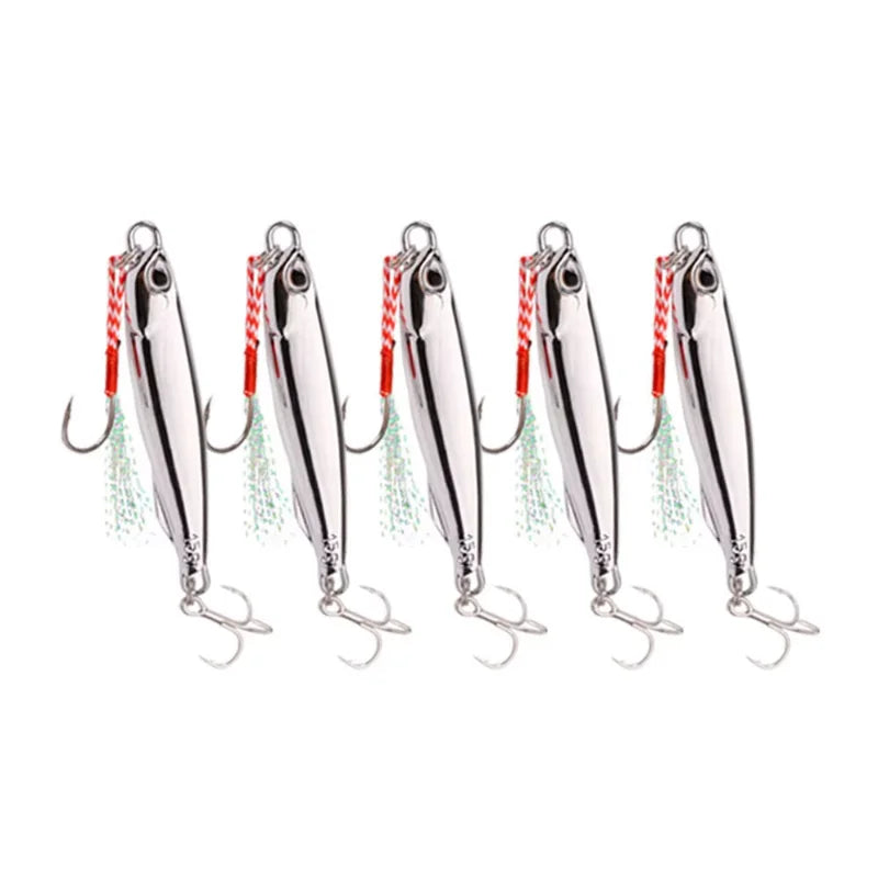 10 pièces/paquet pêche métal gabarit leurres 20g 30g 40g placage argenté métal gabarit leurre pêche appât pêche leurre eau salée bar attirail