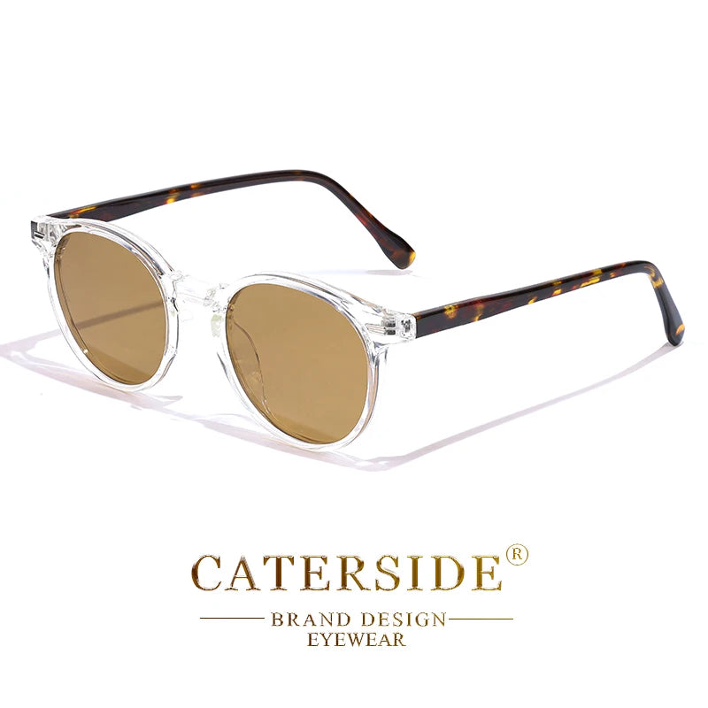 Lunettes de soleil rondes polarisées rétro — TR90/acétate, vintage, conduite et voyages