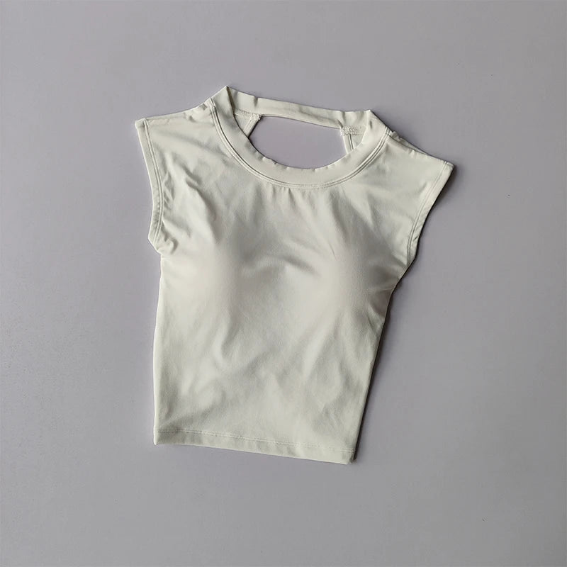 T-Shirt Sport Dos Nu Femme — Yoga Amincissant Séchage Rapide Moulant