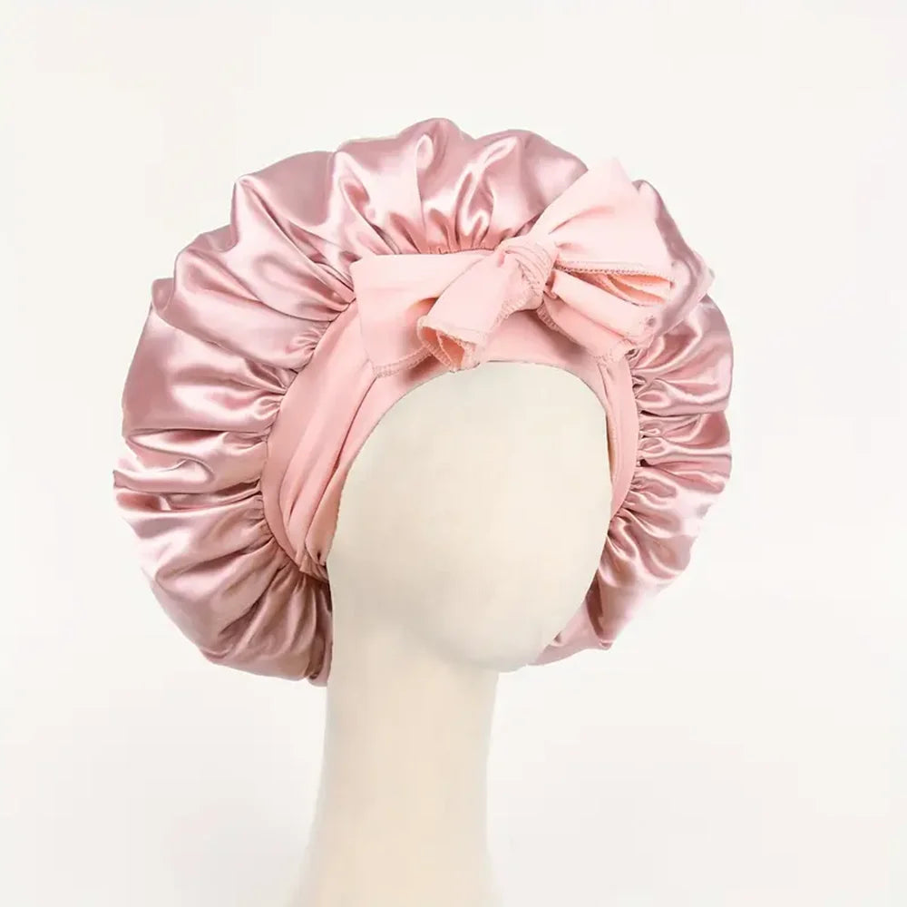 Bonnet réglable en satin pour hommes et femmes — dormir, cheveux, bande lourde