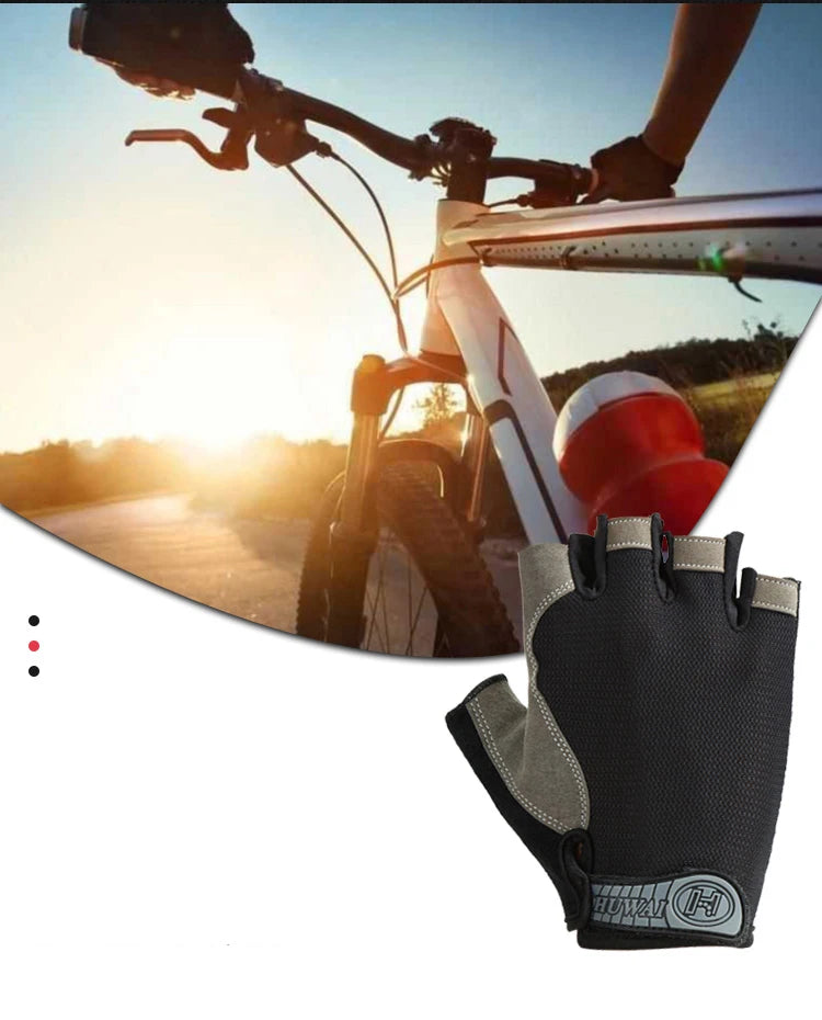 Gants de vélo sans doigts respirants antidérapants pour femmes et hommes, pour la pêche, le cyclisme, l'été, professionnels pour la salle de sport et le fitness