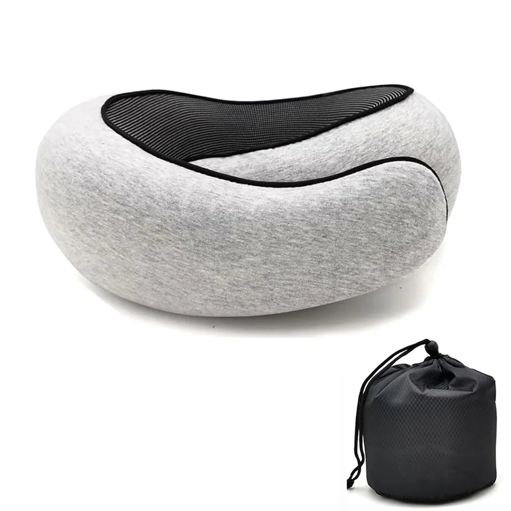 Oreiller de voyage en forme de U en mousse à mémoire de forme, style escargot, soutien du cou, portable, réglable, doux, pause du midi, oreillers de sommeil