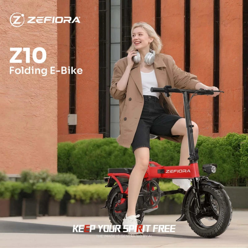 【Brand+】Adult Electric Bike 1000w, 48v, Aluminum Alloy, 14 inch, Electric Bicycle, Adjustable Front Brake, Seat, for Cycling, Electric Bike