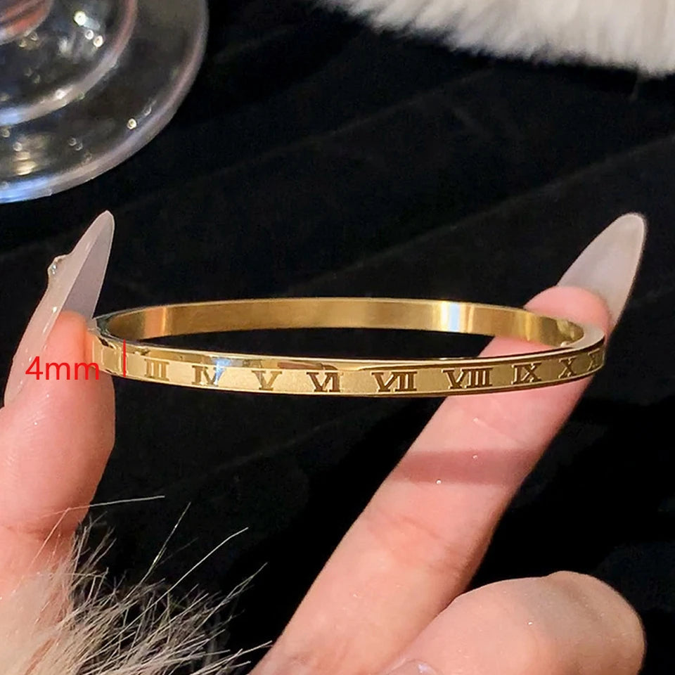 ZAKOL 5/1 piezas conjunto de pulseras de acero inoxidable con incrustaciones de circonita brillante para mujer, brazaletes apilables de moda que no se decoloran, joyería de regalo