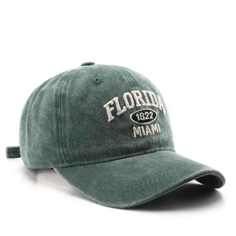 Casquette de baseball lettre brodée — hommes, femmes, mode, vintage, solide, sports plein air, réglable, snapback