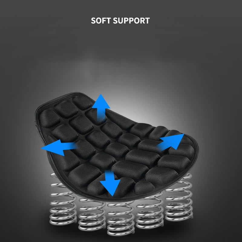 3D Black Foam Motorcycle Seat Cushion, Soft, Comfortable, and Breathable, EVA Seat Covers, Mat, Electric Bike Accessories