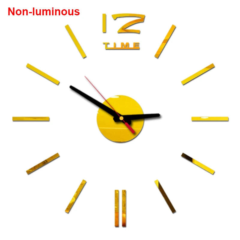 Wall clock DIY Luminous Wall Clock Quartz Watch Acrylic Mirror Stickers Wall Clock Wall Decoration Hot Home Decoration