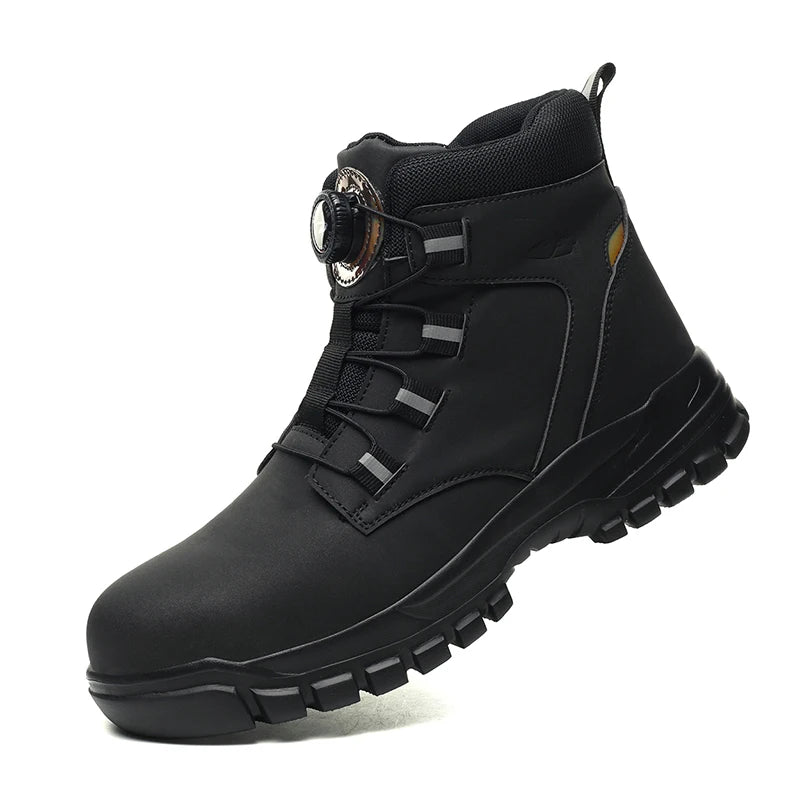 Men's Waterproof Safety Work Boots, Steel Toe Shoes, Anti-Impact and Puncture-Resistant, Tactical Hiking Boots for Outdoor Adventure