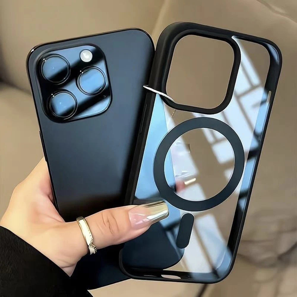 Coque de téléphone antichoc magnétique transparente — compatible smartphones, protection intégrale