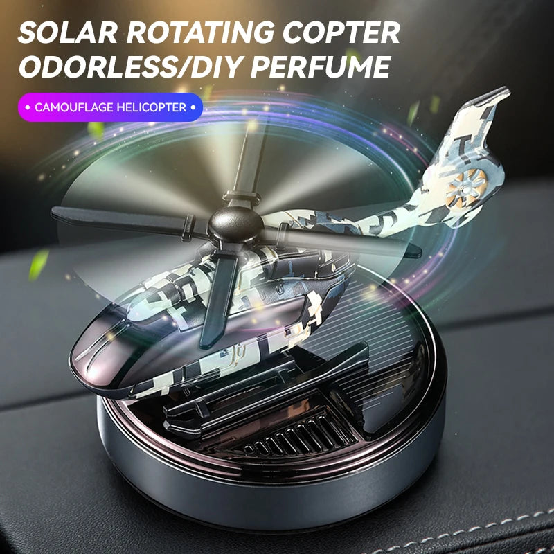 Pas de parfum bricolage parfum hélicoptère rotatif énergie solaire voiture désodorisant ornements décorations accessoires diffuseur d'arôme hommes