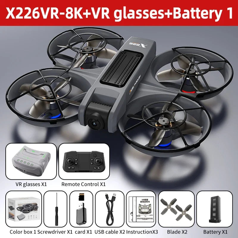 Mini dron profesional 4K Lenovo X226/X226VR, helicóptero teledirigido, avión RC, dron con pantalla, cuadricóptero, juguete de regalo para niños