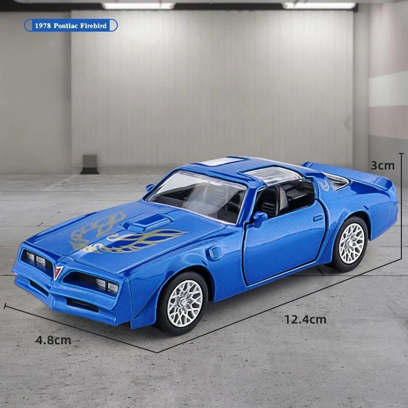 Simulación 1:36 Pontiac Firebird aleación coche deportivo modelo fundido a presión vehículos de juguete de metal para niños colección de coches en miniatura