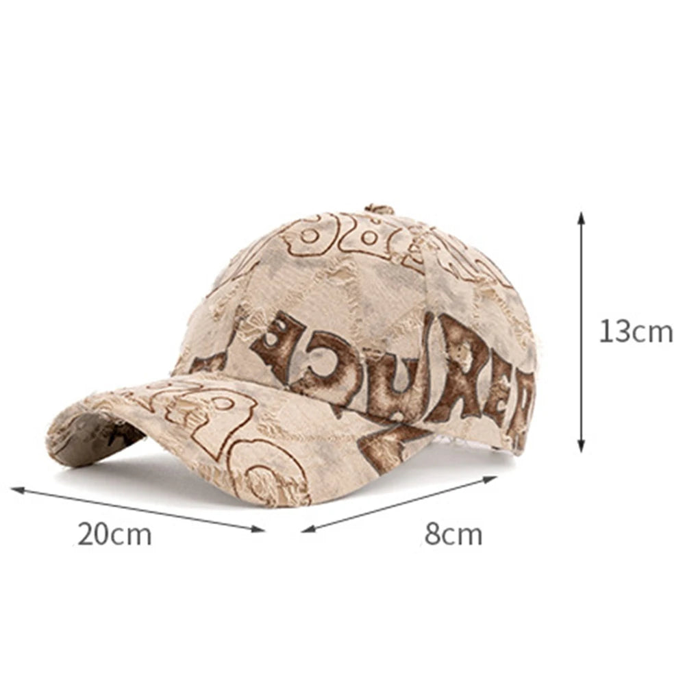 FS Fashion Brown Letter Baseball Cap for Men, Women's Luxury Hat, Casual Trucker Cap, Hip-Hop Streetwear Caps, Women's Cap